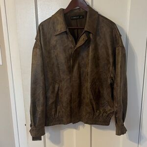 Lioness Distressed Brown Bomber Jacket